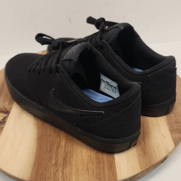 Nike SB Check Solarsoft Canvas shoes Women's Size 8, 921463-001 "Triple Black" - Picture 6 of 10